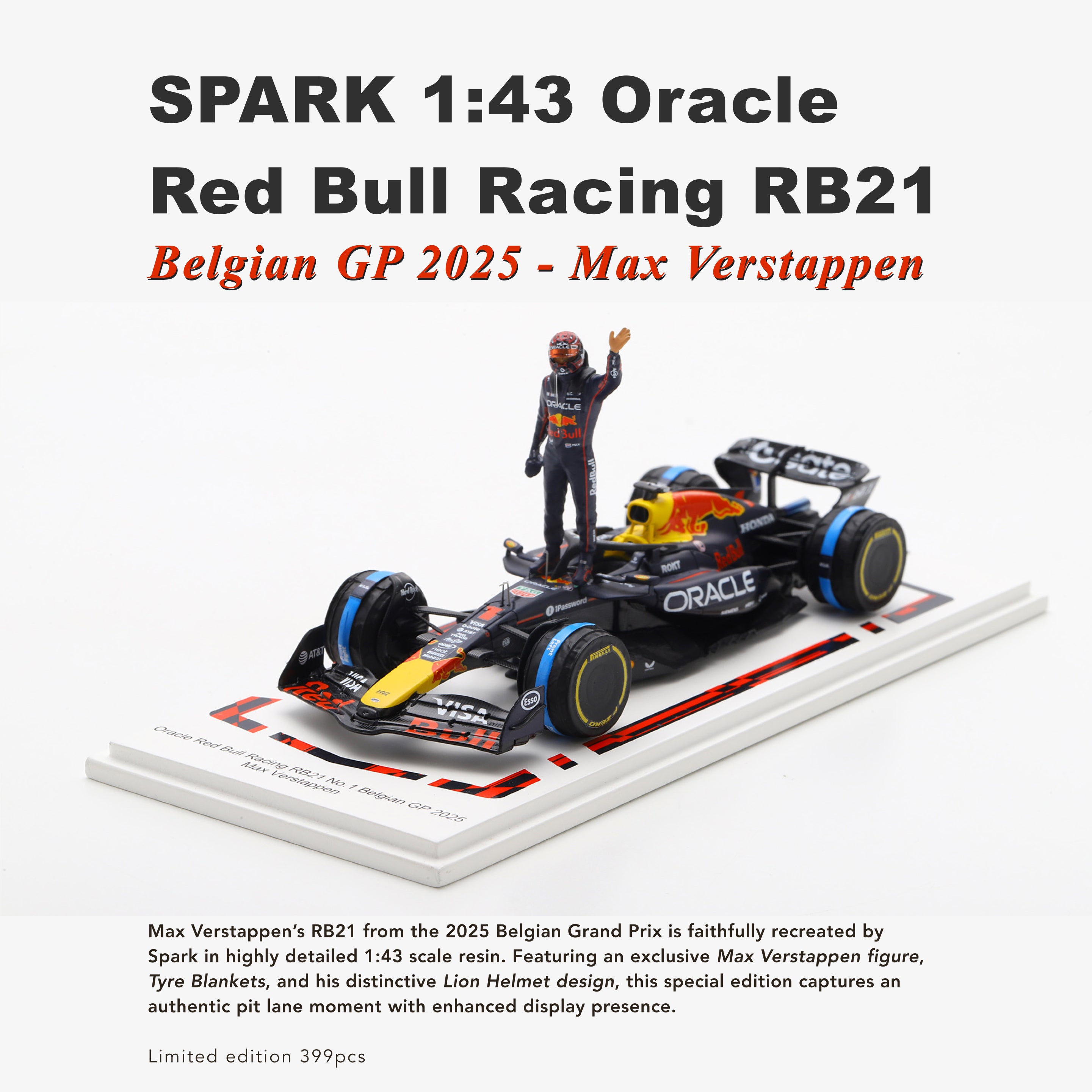 Pre-order] SPARK 1:43 Oracle Red Bull Racing RB21 No.1 Belgian GP