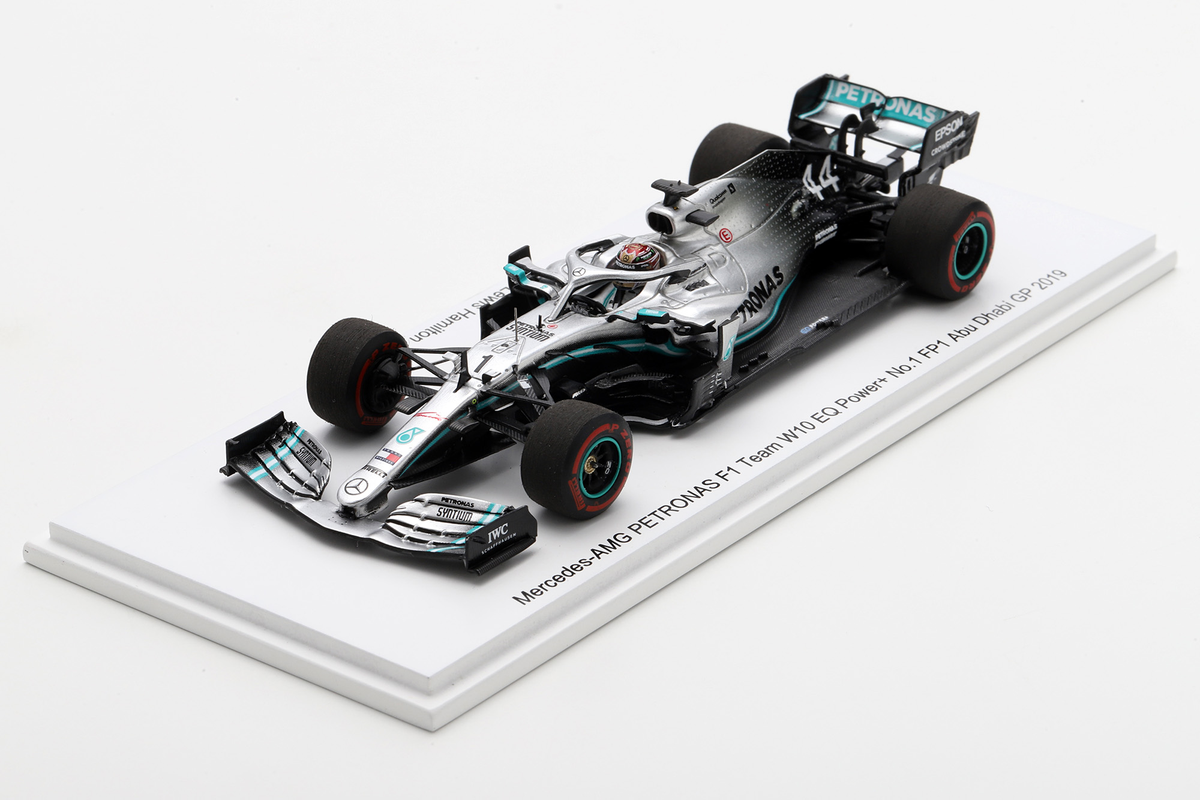 New Arrival｜SPARK 1:43 Mercedes-AMG PETRONAS Motorsport F1 W10 EQ Power+ No.1 FP1 Abu Dhabi GP 2019 Sir Lewis Hamilton - SP641