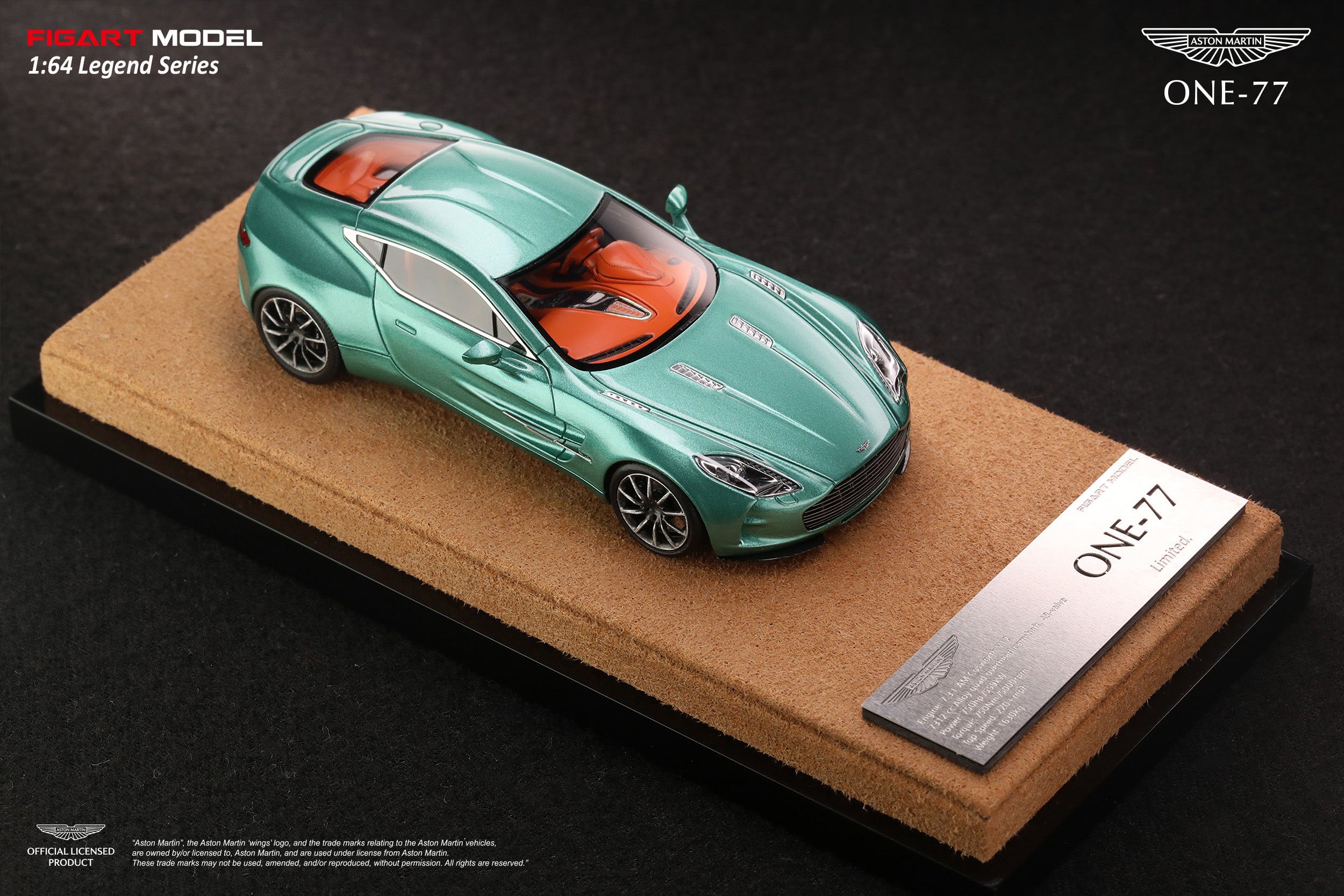 FIGART MODEL 1:64 ASTON MARTIN ONE-77 High-end Resin Model Car [Green Pearl] - LG64002B