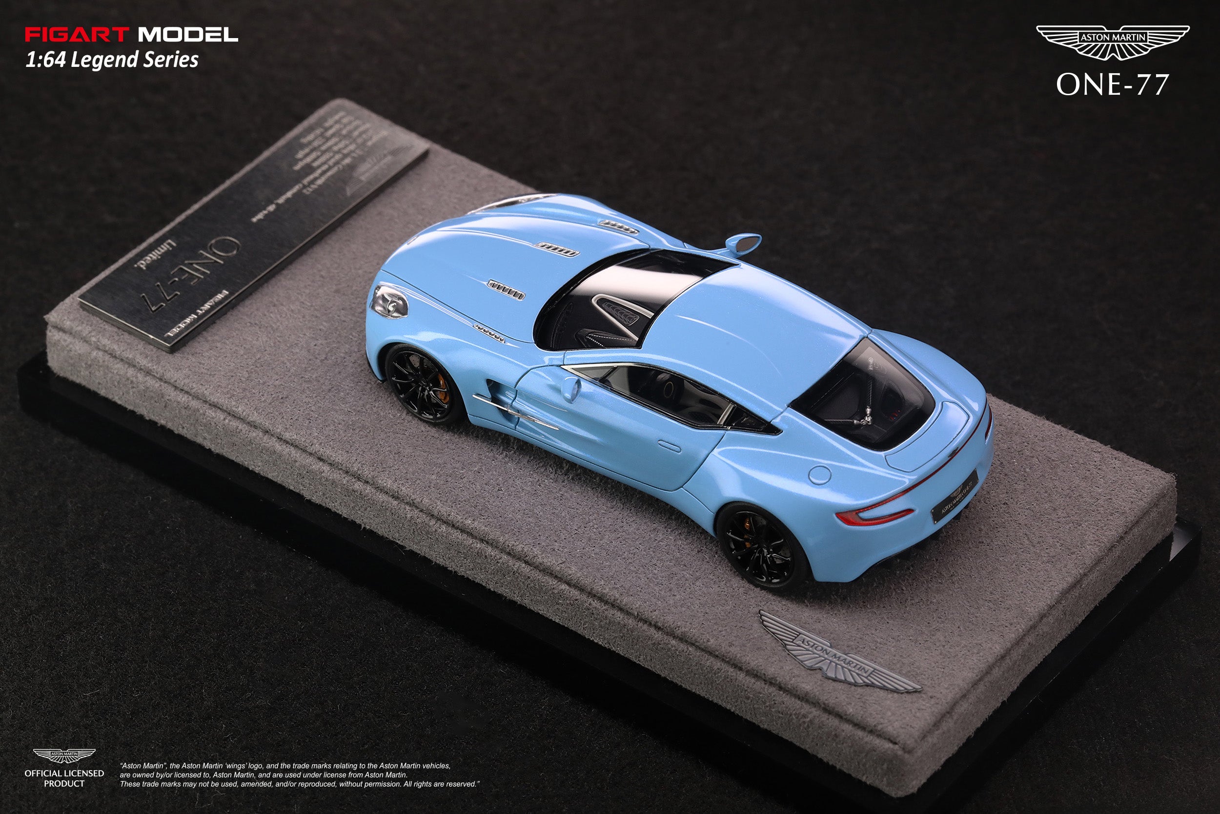 FIGART MODEL 1:64 ASTON MARTIN ONE-77 High-end Resin Model Car [Blue Moon Pearl] - LG64002E