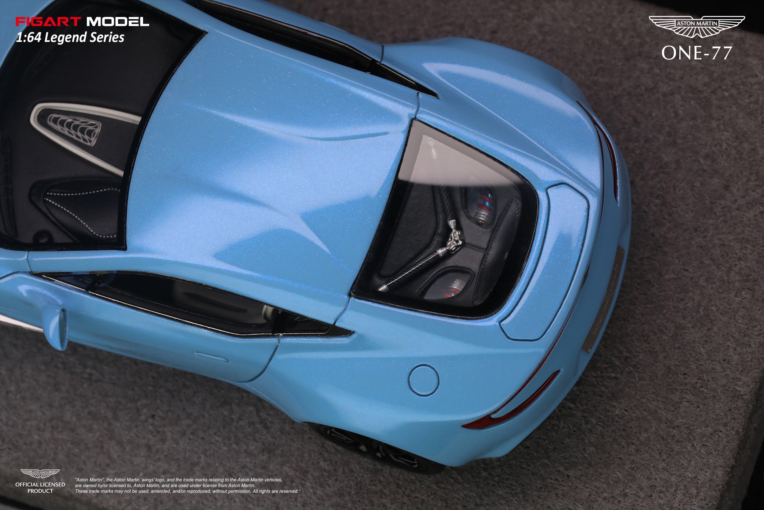 FIGART MODEL 1:64 ASTON MARTIN ONE-77 High-end Resin Model Car [Blue Moon Pearl] - LG64002E