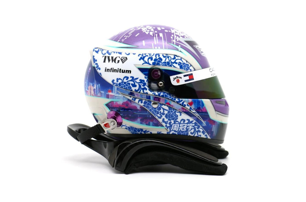 F1 Racing Helmet HANS Device 1:2 Scale Stand – Compatible with BELL Helmets (Helmet Not Included)
