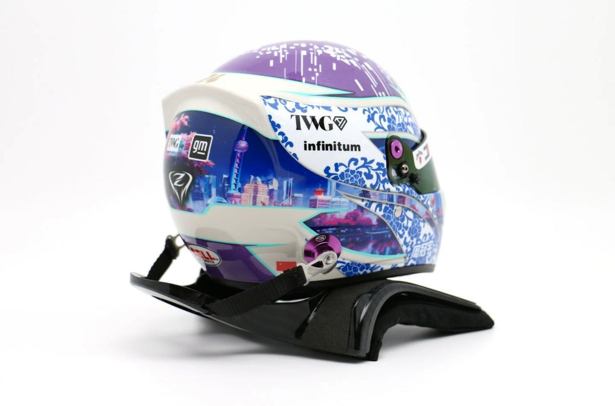 F1 Racing Helmet HANS Device 1:2 Scale Stand – Compatible with BELL Helmets (Helmet Not Included)