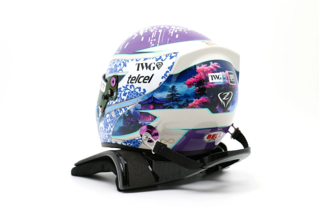 F1 Racing Helmet HANS Device 1:2 Scale Stand – Compatible with BELL Helmets (Helmet Not Included)