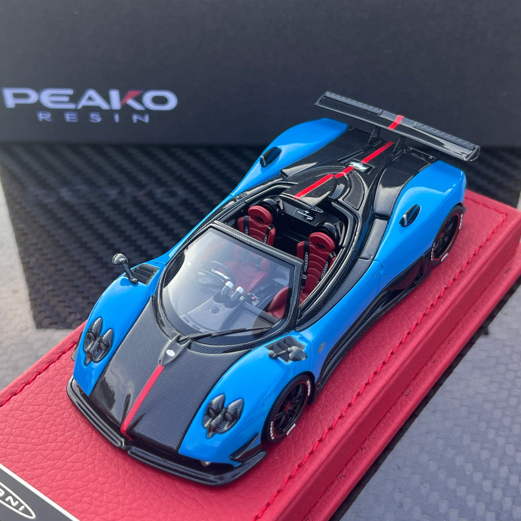 PEAKO 1:43 Pagani Zonda Cinque Roadster Blue / Carbon