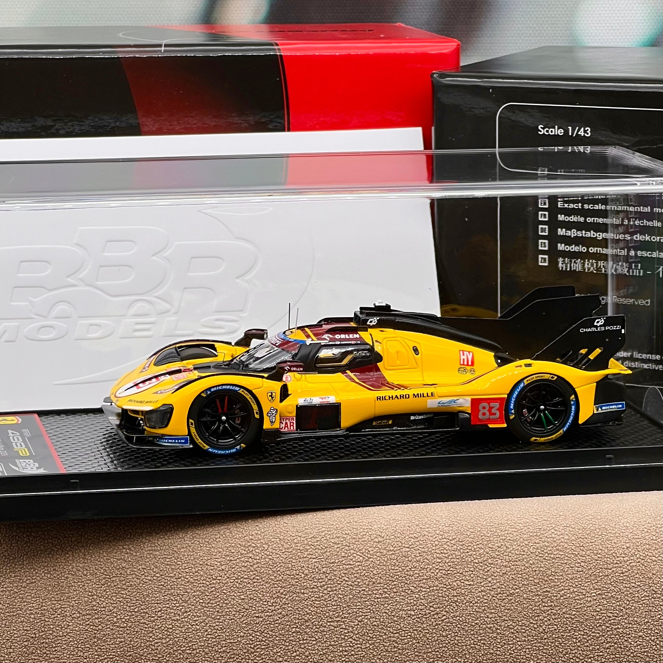 BBR 1:43 Ferrari 499P car No. 83 - 24h Le Mans 2025 winner - Kubica/Ye/Hanson - BBRC325C