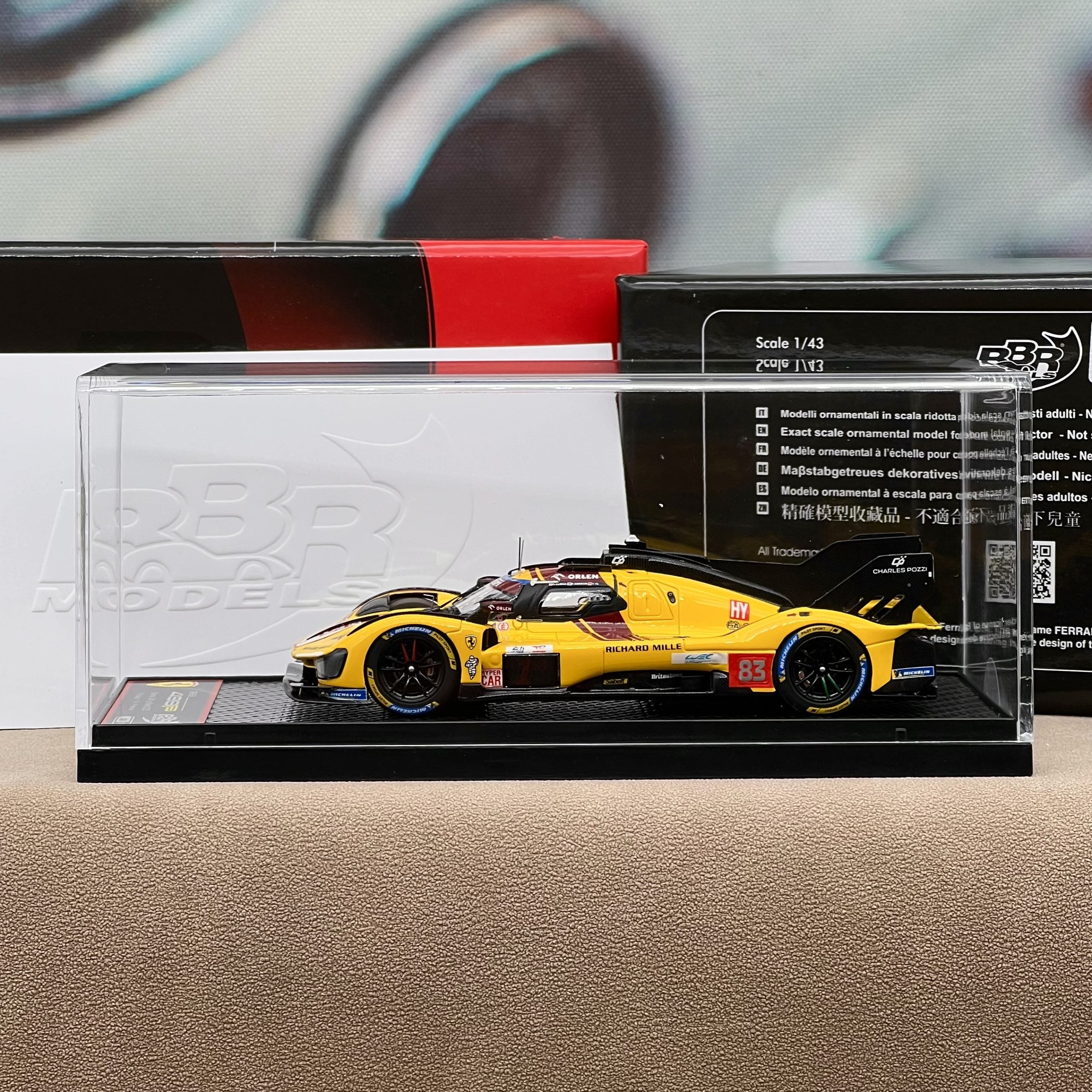 BBR 1:43 Ferrari 499P car No. 83 - 24h Le Mans 2025 winner - Kubica/Ye/Hanson - BBRC325C