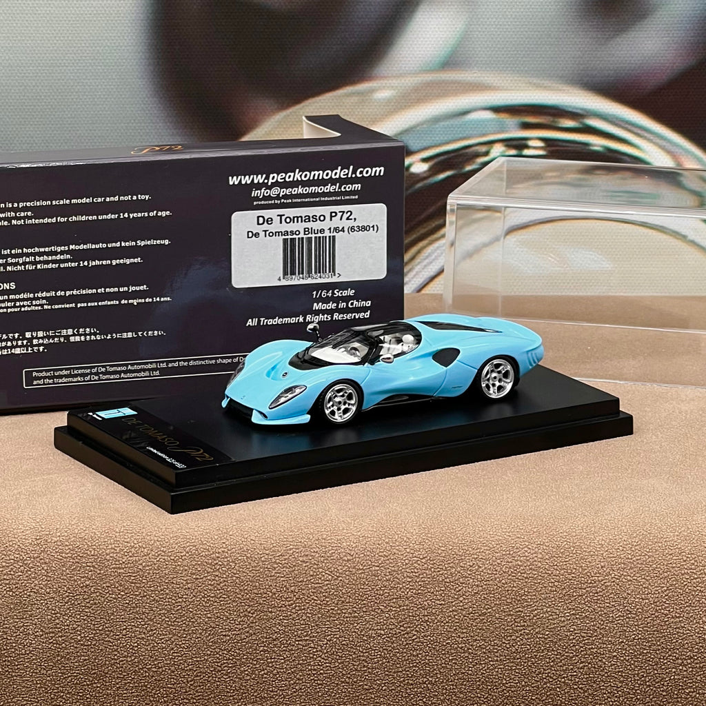 PEAKO 1:64 De Tomaso P72 2020 - Baby Blue