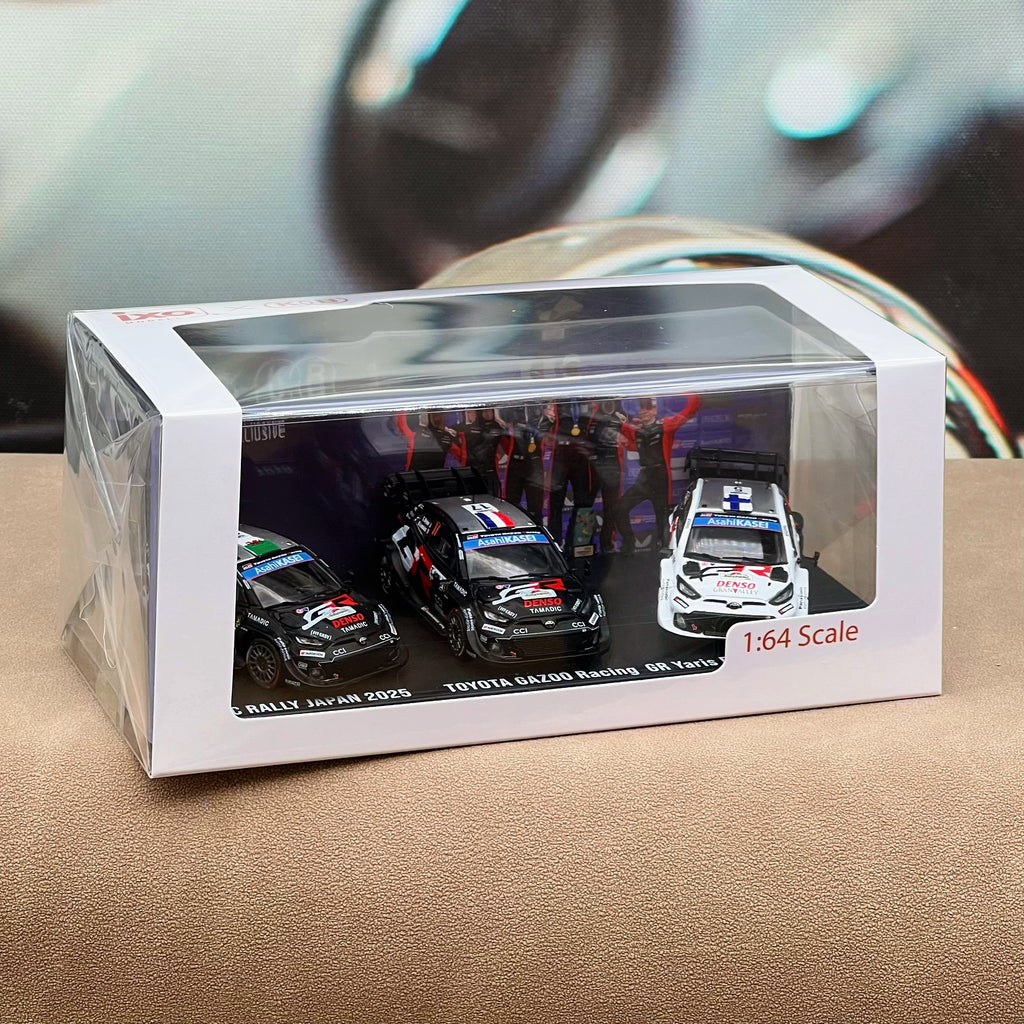 [Japan exclusive] IXO 1:64 TOYOTA GR YARIS Rally1 #17 / #33 / #5 Rally Japan 2025 Podium Set