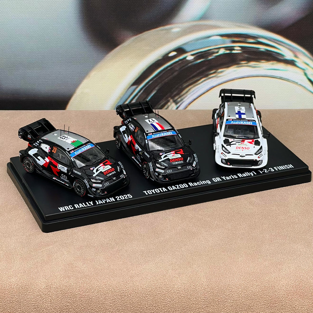 [Japan exclusive] IXO 1:64 TOYOTA GR YARIS Rally1 #17 / #33 / #5 Rally Japan 2025 Podium Set