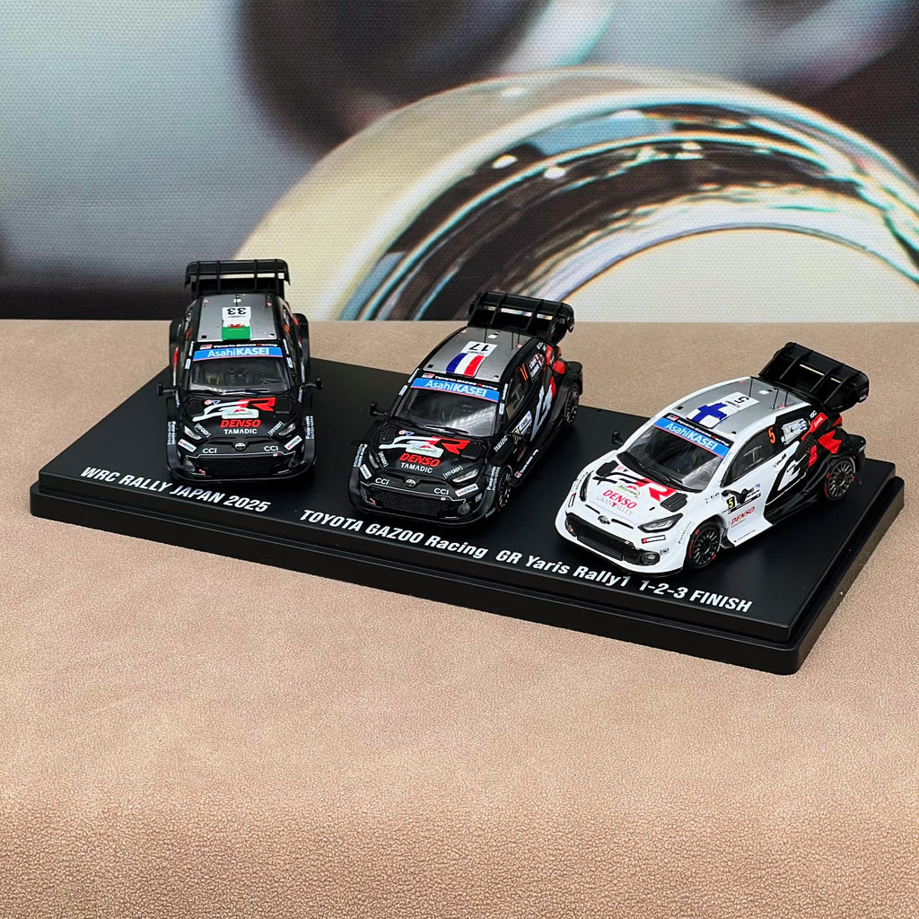 [Japan exclusive] IXO 1:64 TOYOTA GR YARIS Rally1 #17 / #33 / #5 Rally Japan 2025 Podium Set