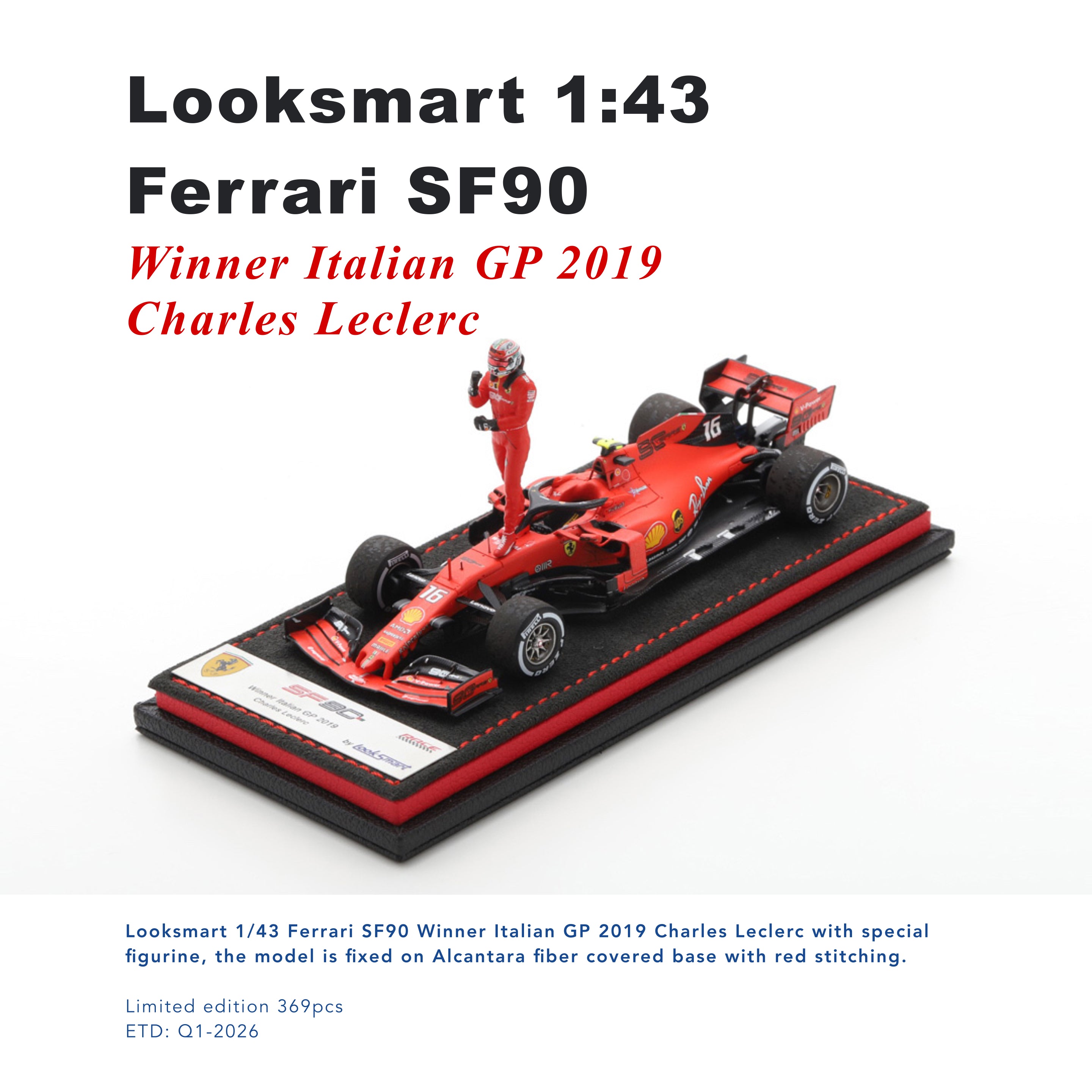 Looksmart 1:43 Ferrari SF90 Winner Italian GP 2019 Charles Leclerc LOOKSMART ✖️ BNT - LSBNF002
