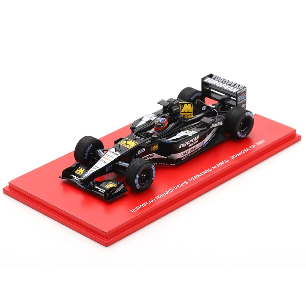 SPARK 1:43 EUROPEAN MINARDI PS01B FERNANDO ALONSO JAPANESE GP 2001 - NKN05