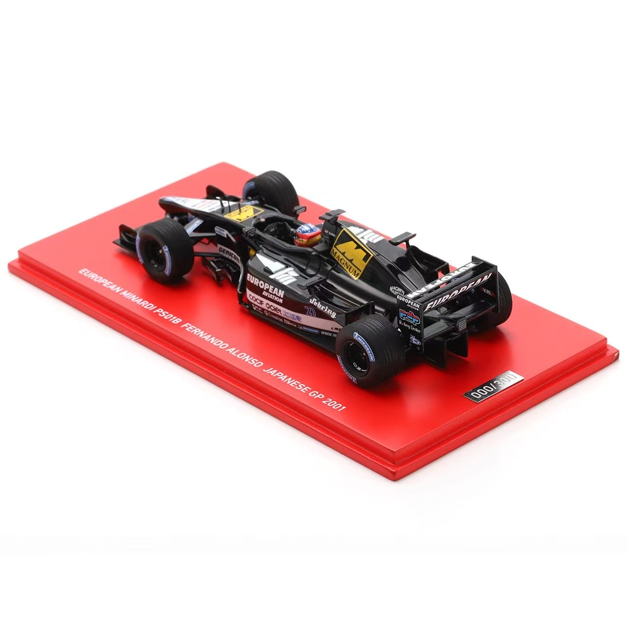 SPARK 1:43 EUROPEAN MINARDI PS01B FERNANDO ALONSO JAPANESE GP 2001 - NKN05
