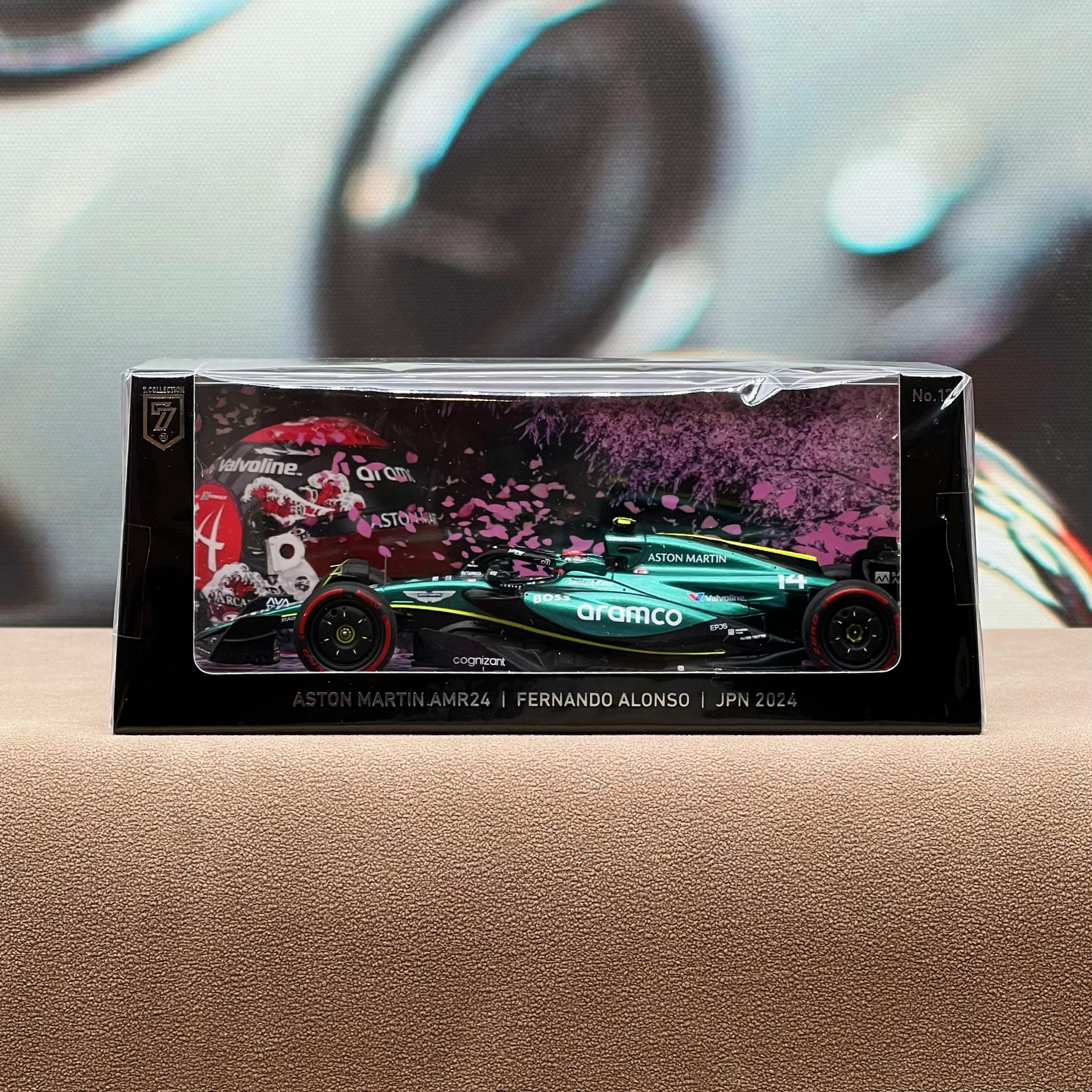 SPARK 1:43 “SAMURAI MEETS SAKURA”ASTON MARTIN AMR24 FERNANDO ALONSO JAPANESE GP 2024 - NKN12