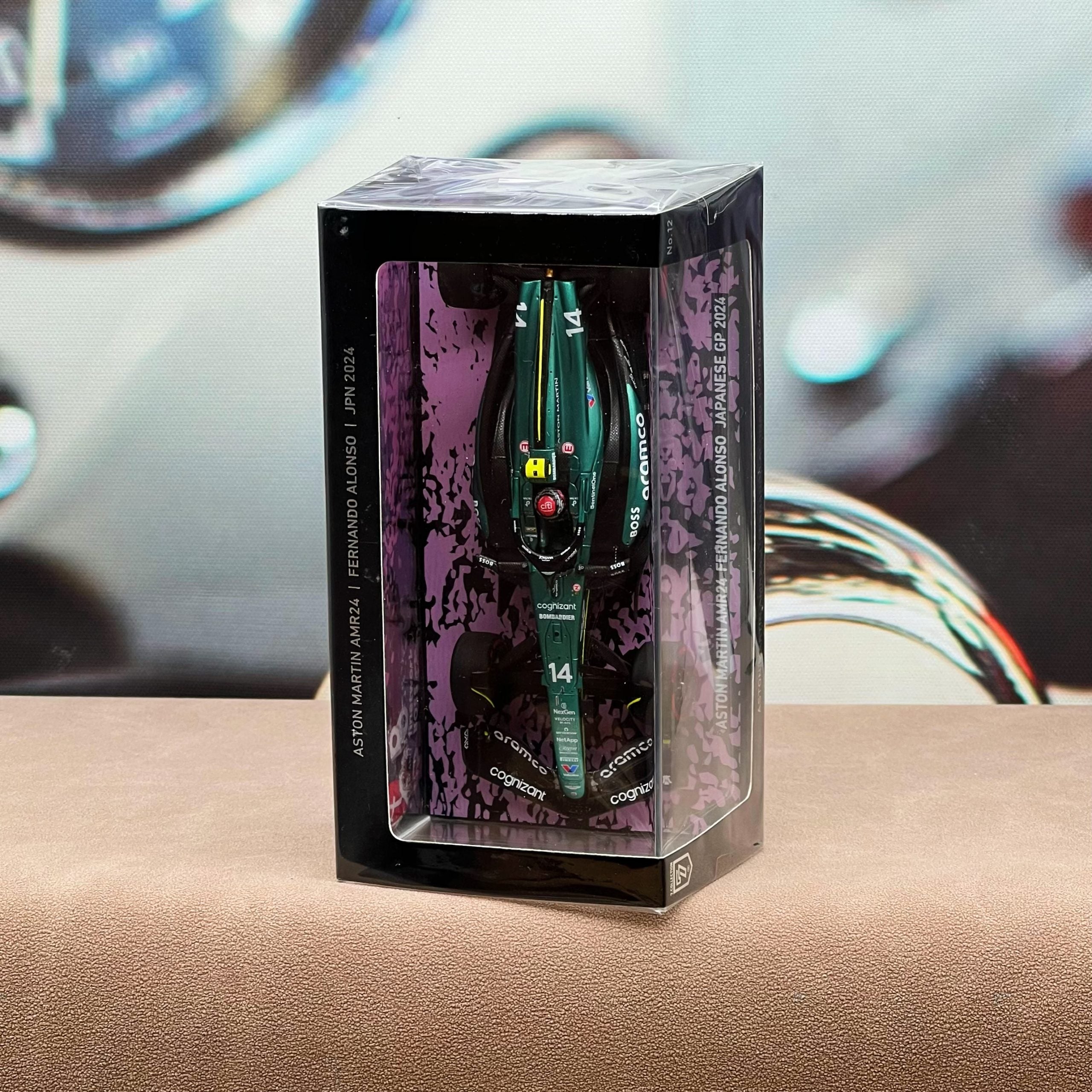 SPARK 1:43 “SAMURAI MEETS SAKURA”ASTON MARTIN AMR24 FERNANDO ALONSO JAPANESE GP 2024 - NKN12