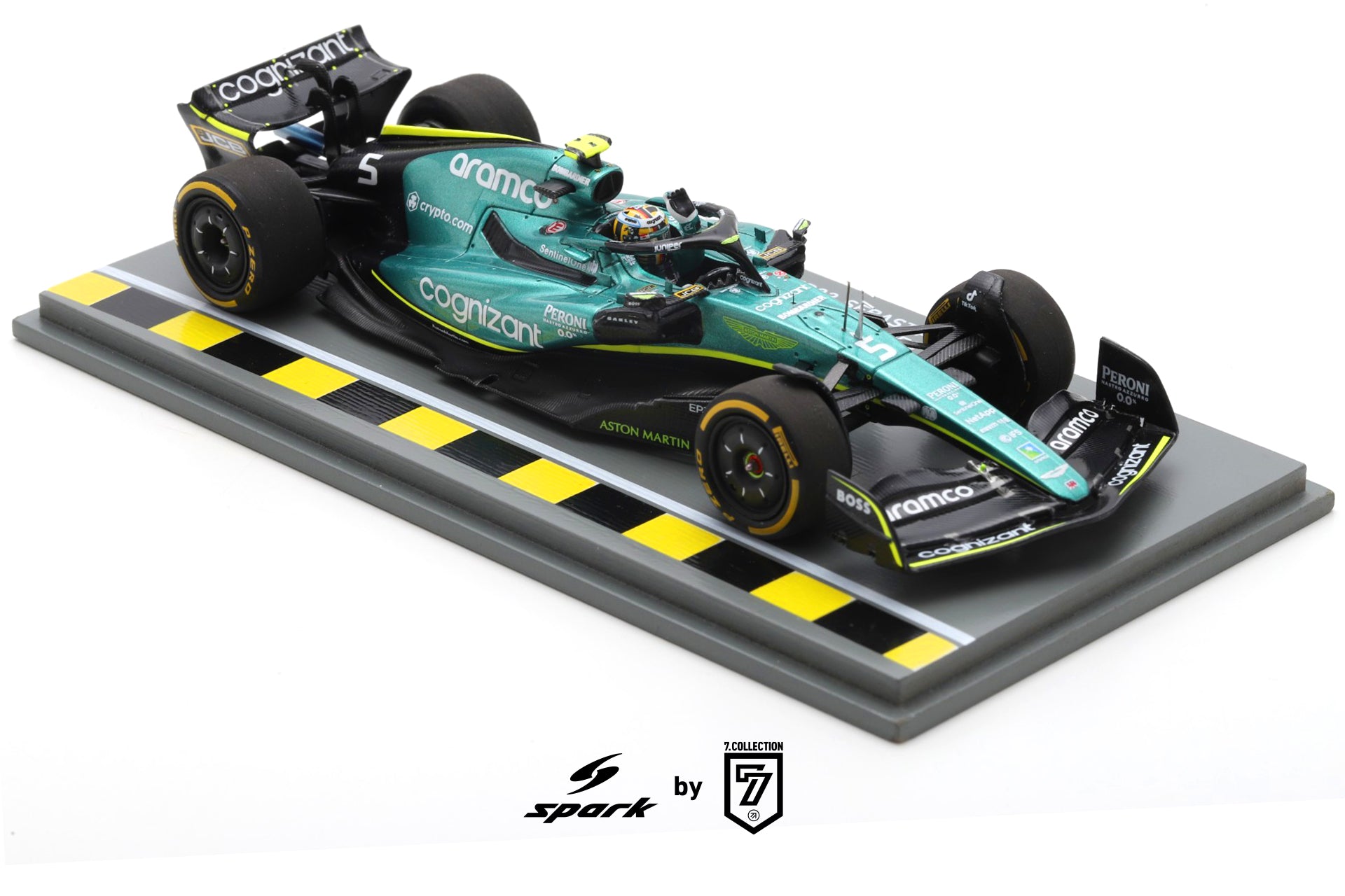 SPARK 1:43 "BUZZIN’ CORNER" Japanese GP 2023 Aston Martin AMR22 Sebastian Vettel (Austrian GP 2022 Spec) - NKN13