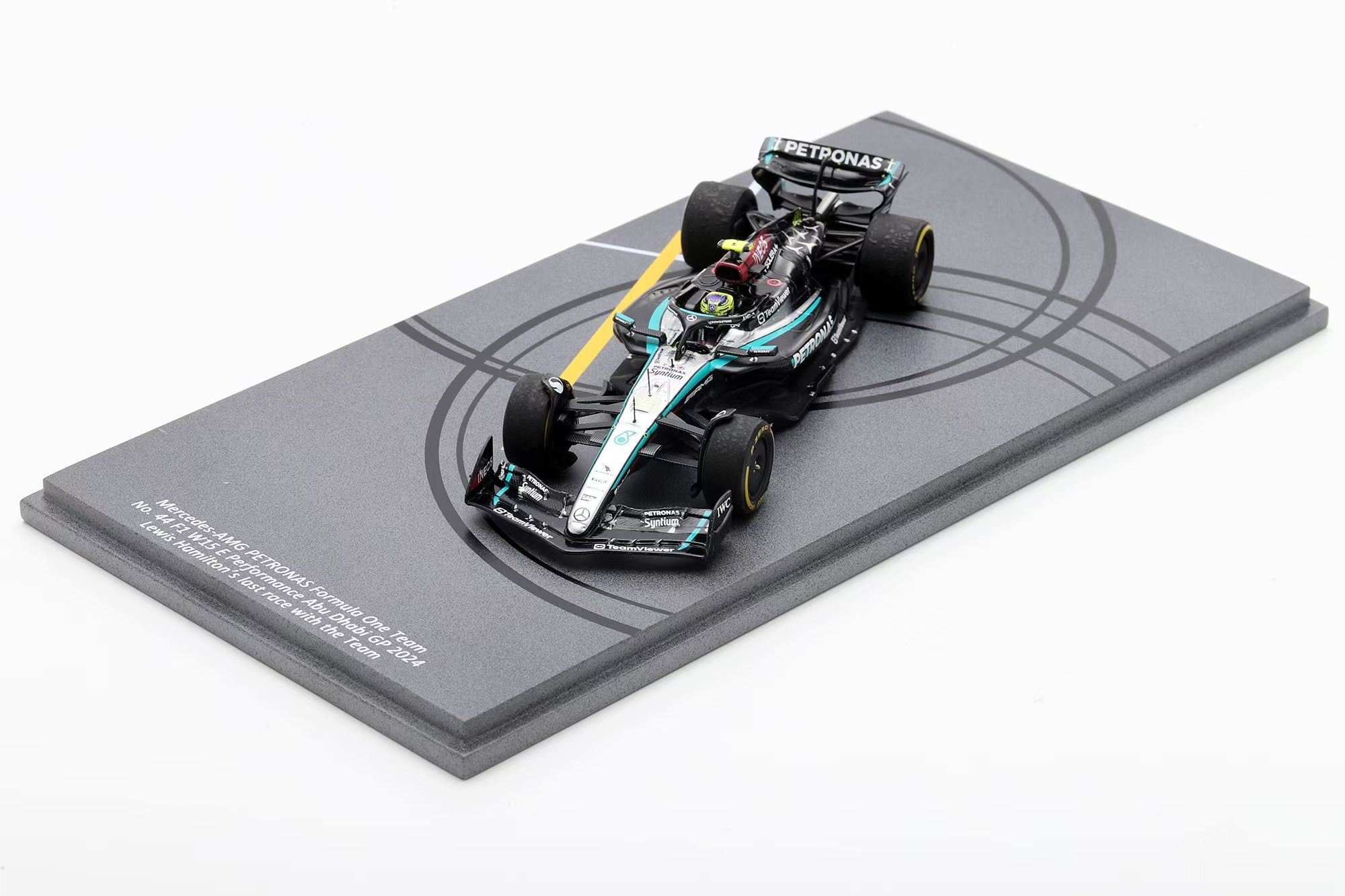 SPARK 1:43 Mercedes-AMG PETRONAS Formula One Team No. 44 F1 W15 E Performance Abu Dhabi GP 2024 Lewis Hamilton's last race with the Team - SP659
