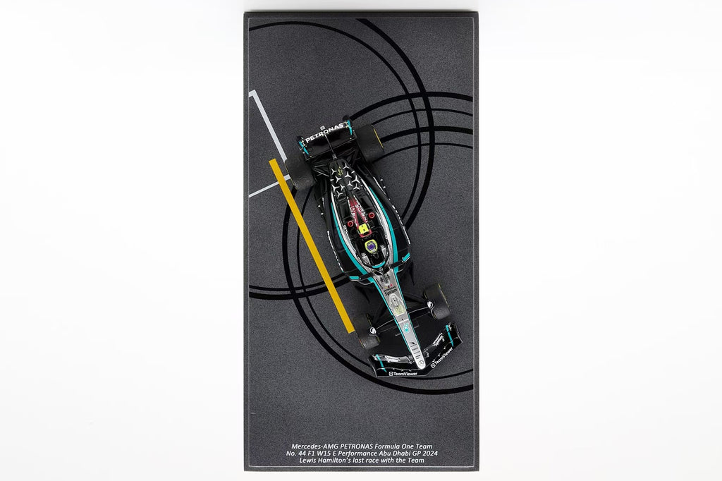 SPARK 1:43 Mercedes-AMG PETRONAS Formula One Team No. 44 F1 W15 E Performance Abu Dhabi GP 2024 Lewis Hamilton's last race with the Team - SP659