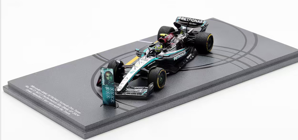 SPARK 1:43 Mercedes-AMG PETRONAS Formula One Team No. 44 F1 W15 E Performance Abu Dhabi GP 2024 Lewis Hamilton's last race with the Team - SP659