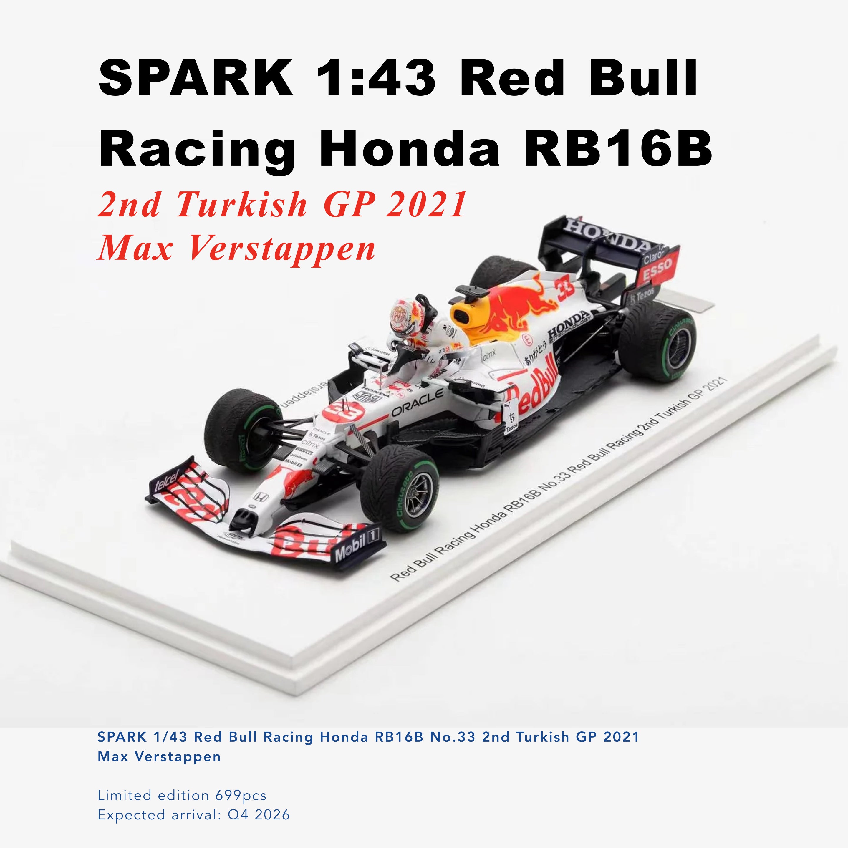 Pre-order] SPARK 1:43 Red Bull Racing Honda RB16B No.33 2nd