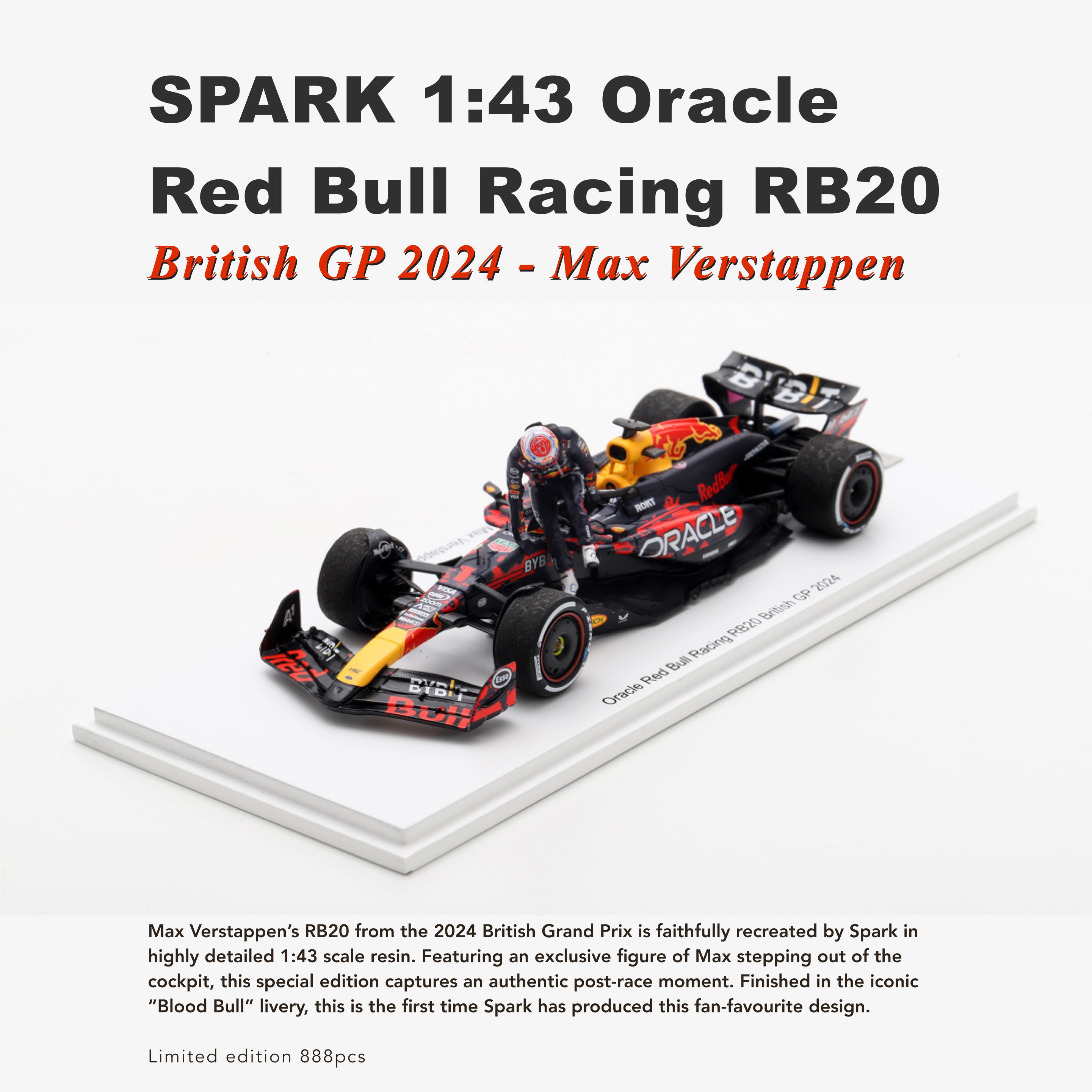 Pre-order] SPARK 1:43 Oracle Red Bull Racing RB20 No.1 British GP