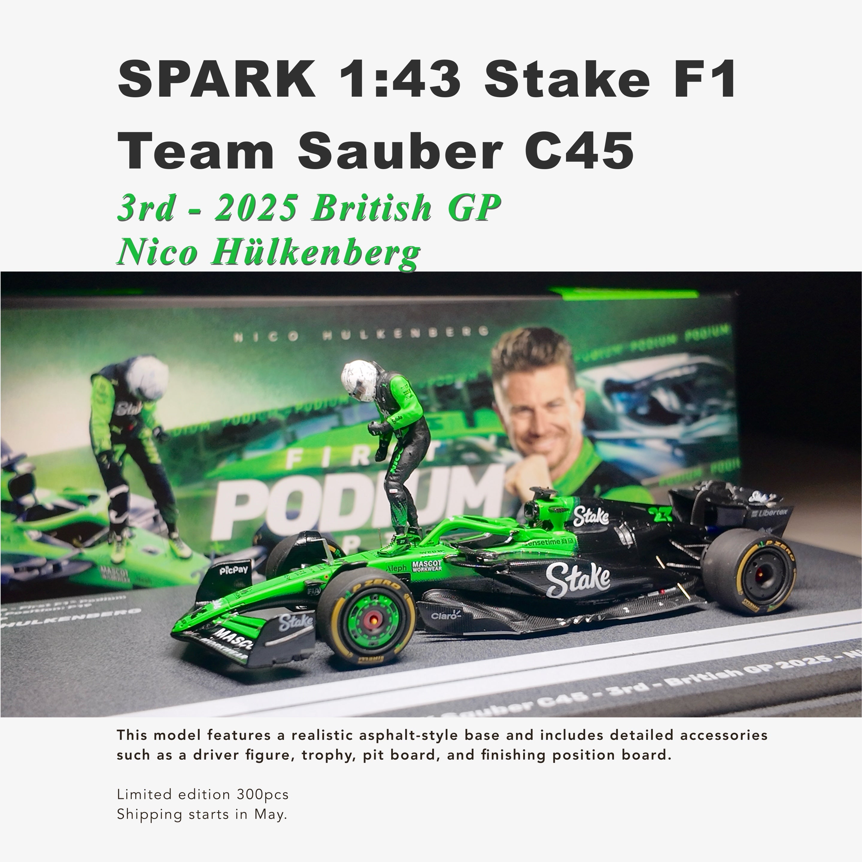 ミニカー 1/43 Sauber C45 #27 2025 British GP 3rd Pre-order] SPARK 1:43 Stake F1 Team Sauber C45 - 3rd - 2025
