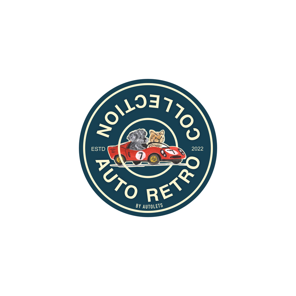 Auto Retro Collection Glossy Removable Sticker 8 x 5 cm 5pcs set