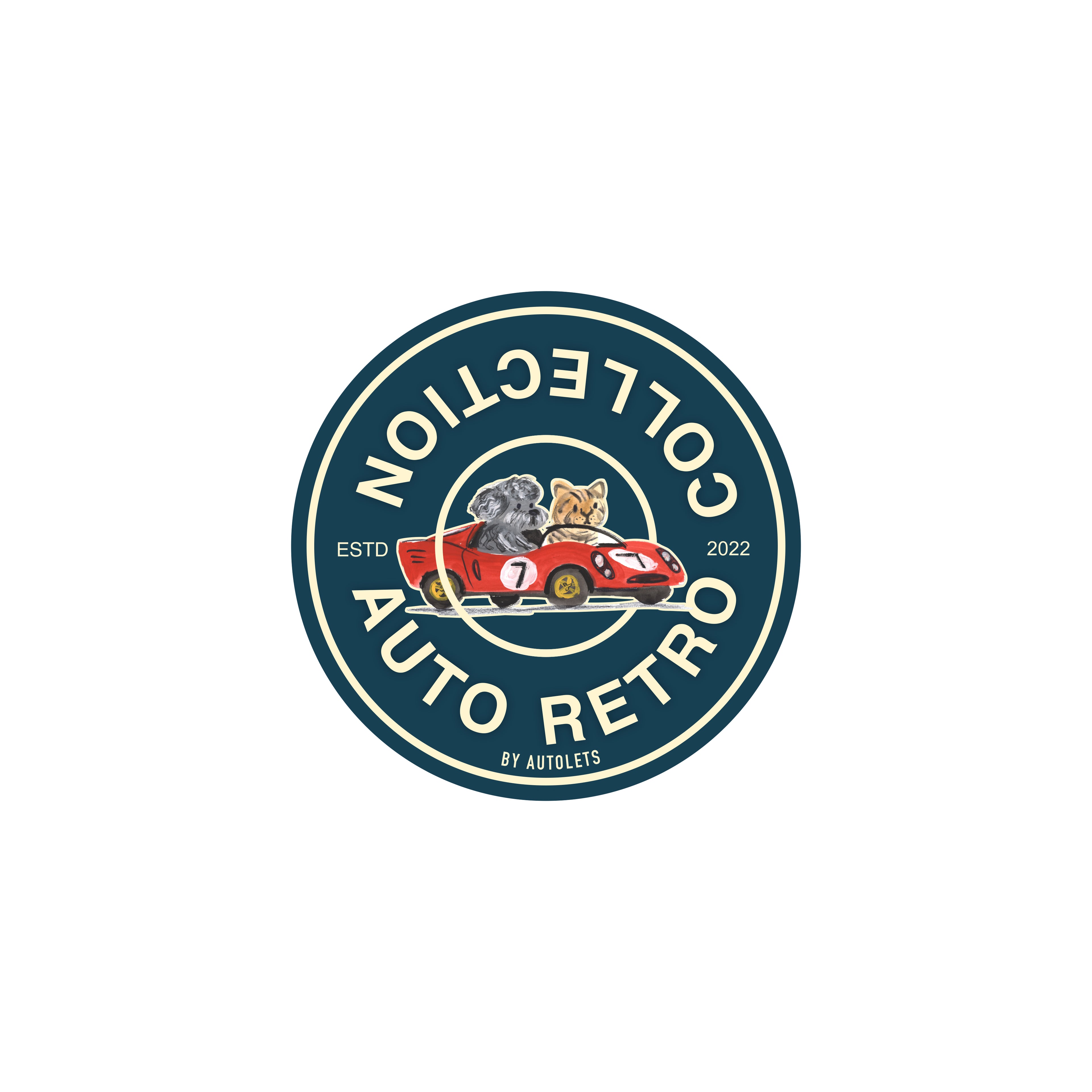 Auto Retro Collection Glossy Removable Sticker 8 x 5 cm 5pcs set