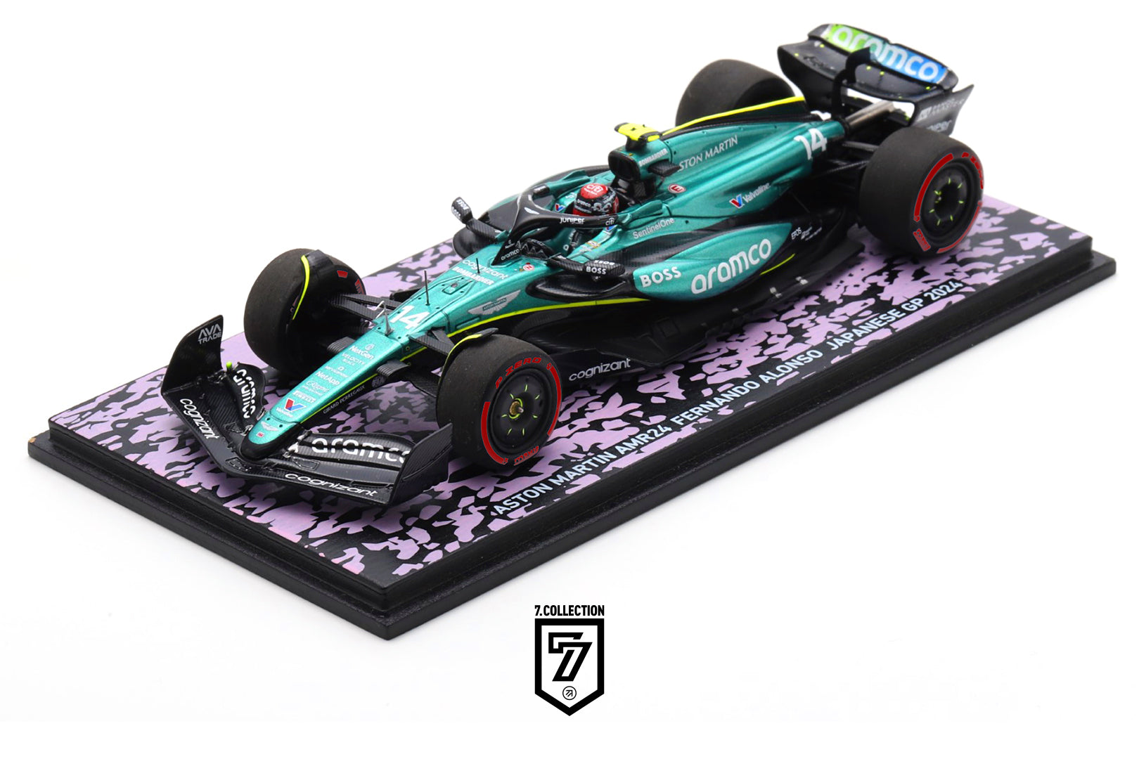 SPARK 1:43 “SAMURAI MEETS SAKURA”ASTON MARTIN AMR24 FERNANDO ALONSO JAPANESE GP 2024 - NKN12